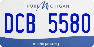 MI license plate DCB5580