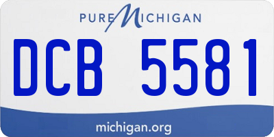MI license plate DCB5581