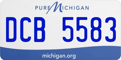 MI license plate DCB5583