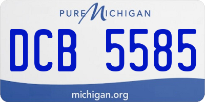 MI license plate DCB5585