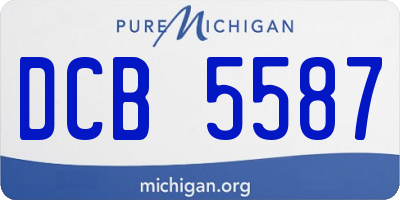 MI license plate DCB5587