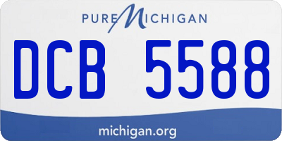 MI license plate DCB5588