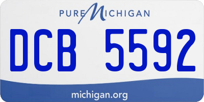 MI license plate DCB5592