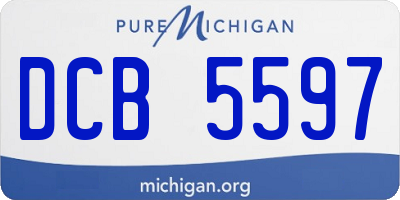 MI license plate DCB5597