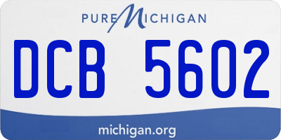 MI license plate DCB5602
