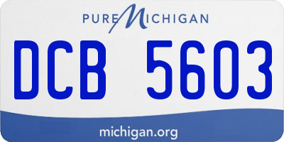 MI license plate DCB5603