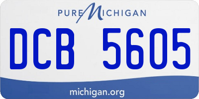 MI license plate DCB5605