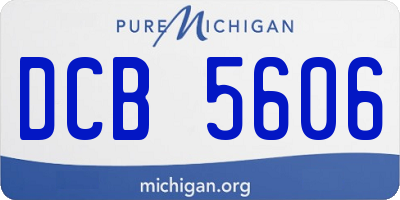 MI license plate DCB5606