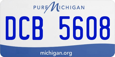 MI license plate DCB5608
