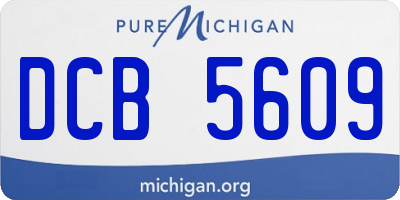 MI license plate DCB5609