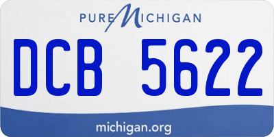MI license plate DCB5622