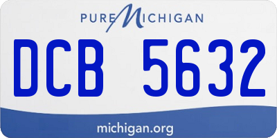 MI license plate DCB5632