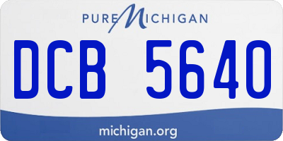 MI license plate DCB5640