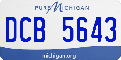 MI license plate DCB5643