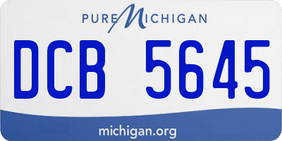 MI license plate DCB5645