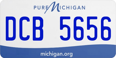 MI license plate DCB5656