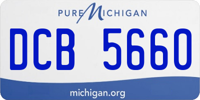 MI license plate DCB5660