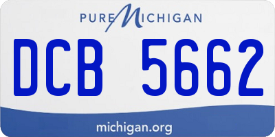 MI license plate DCB5662