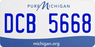 MI license plate DCB5668