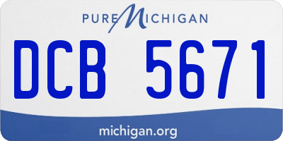 MI license plate DCB5671