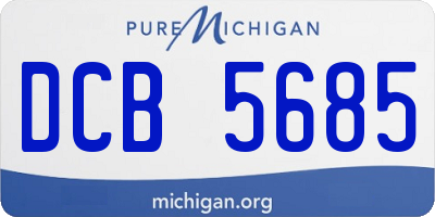 MI license plate DCB5685
