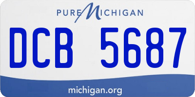 MI license plate DCB5687