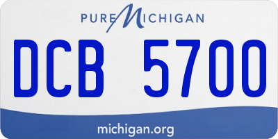 MI license plate DCB5700