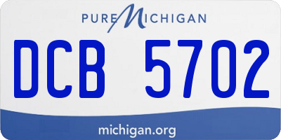 MI license plate DCB5702
