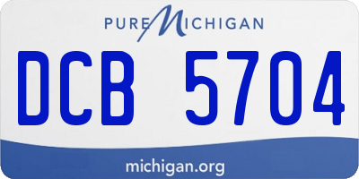 MI license plate DCB5704