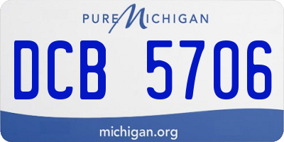 MI license plate DCB5706