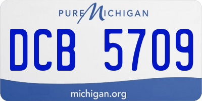MI license plate DCB5709