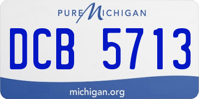 MI license plate DCB5713