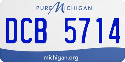 MI license plate DCB5714