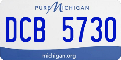 MI license plate DCB5730