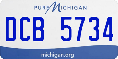 MI license plate DCB5734