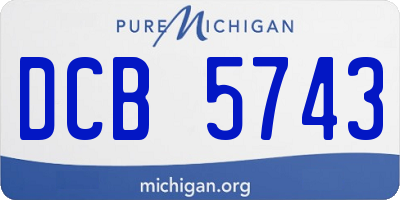 MI license plate DCB5743
