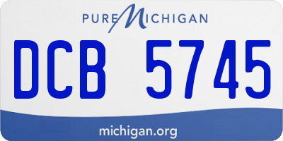 MI license plate DCB5745