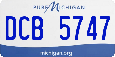 MI license plate DCB5747