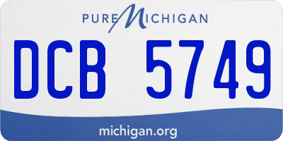 MI license plate DCB5749