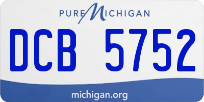 MI license plate DCB5752