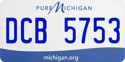 MI license plate DCB5753