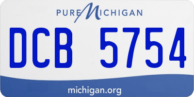 MI license plate DCB5754