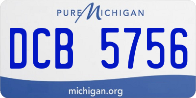 MI license plate DCB5756
