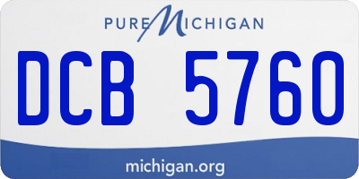 MI license plate DCB5760