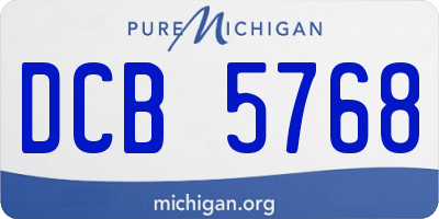 MI license plate DCB5768