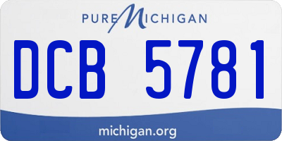 MI license plate DCB5781