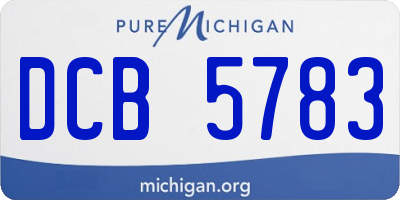 MI license plate DCB5783