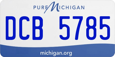 MI license plate DCB5785