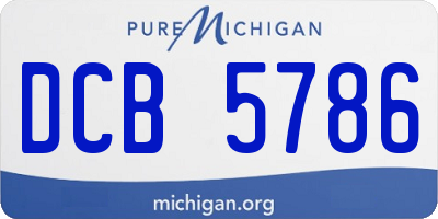 MI license plate DCB5786