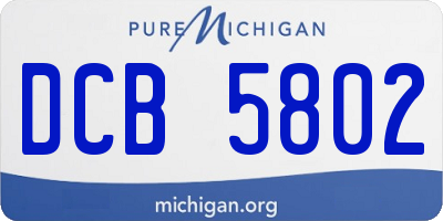 MI license plate DCB5802
